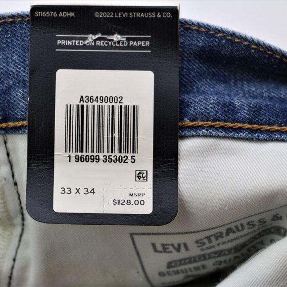 New Levi's  W33 L34 50'S STRAIGHT FIT MEN'S JEANS Selvedge  Cotton Hemp Blend - Picture 5 of 14